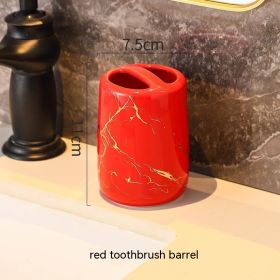 Ceramic Cosmetics Couple Toothbrush Cup (Color: Red)