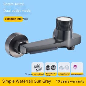 Bathroom Copper Shower Faucet Hot And Cold Mixing Valve Shower Head (Option: Gun Gray Body)