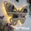 Wooden Wall Shelf Home Decoration Organizer Moon Butterfly Cat Bedroom Room Decor Storage Rack Wall-mount Display Stand Shelves