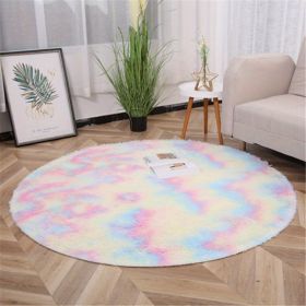 1pc, Non-Slip Plush Round Area Rug for Living Room and Kitchen - Soft and Durable Indoor Floor Mat for Home and Room Decor - 23.62 x 23.62 (Color: Tie-dye Colorful, size: Diameter 23.62inch)