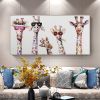 Hand Painted Oil Painting  Horizontal Abstract Animals Giraffe Modern Living Room Hallway Bedroom Luxurious Decorative Painting