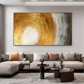 Hand Painted Oil Painting Abstract Gold Texture Oil Painting on Canvas Original Minimalist Art Golden Decor Custom Painting Living Room Home Decor (Style: 1, size: 40x80cm)