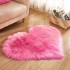 1pc, Fluffy Shaggy Area Rug, Solid Color PV Velvet Carpet, Plush Heart Shape Rug For Valentine's Day Wedding Anniversary Home Floor Decor, For Living