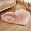 1pc, Fluffy Shaggy Area Rug, Solid Color PV Velvet Carpet, Plush Heart Shape Rug For Valentine's Day Wedding Anniversary Home Floor Decor, For Living