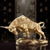 NORTHEUINS 35cm Resin OX Figurines for Interior Wall Street Bull Wealth Statue Home Living Room Office Mascot Desktop Decoration