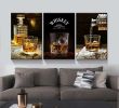 3 Panels Framed Canvas Whiskey Wall Art Decor,3 Pieces Mordern Canvas Painting Decoration Painting for Chrismas Gift, Office,Dining room,Living room,