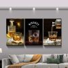 3 Panels Framed Canvas Whiskey Wall Art Decor,3 Pieces Mordern Canvas Painting Decoration Painting for Chrismas Gift, Office,Dining room,Living room,