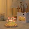 1pc Tulips Gifts For Women Flower Gifts For Her Gifts For Women Birthday Xmas Gift For Mom; Artificial Decor In Glass Dome With Led Light Night Light;