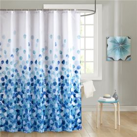 High-end Thickened Waterproof Bathroom Polyester Shower Curtain (Option: Blue Petals-120x180cm)