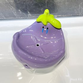 Draining Ceramic Storage Eggplant Soap Dish (Option: Crying Eggplant Soap Dish)