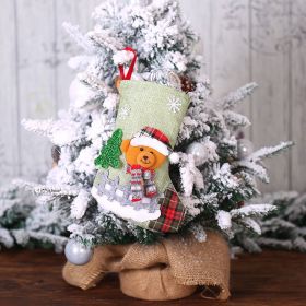 Christmas Socks Gift Bag Pendant (Option: Bear Head Fruit Green Socks)