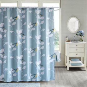 High-end Thickened Waterproof Bathroom Polyester Shower Curtain (Option: Bluebird-120x200cm)