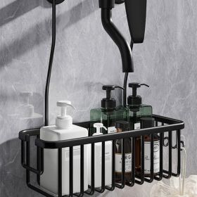 Household Punch-free Bathroom Shower Rack (Option: Black-30CM)