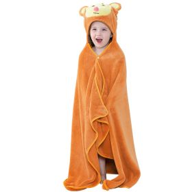 Baby Home Cloak Animal Shape Bath Towel (Option: Yellow Monkey-70x120cm)