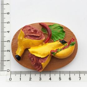 Food Tourism Commemorative Decorative Crafts Painted Magnetic Refridgerator Magnets (Option: Ham)