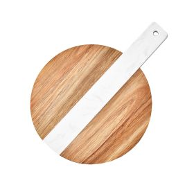 Acacia Mangium Marble Stitching Steak Chopping Board (Option: Large 26CM-Round)