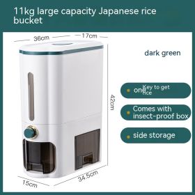 Quilted Household Rice Bucket Moisture-proof Insect-proof Sealed Tank (Option: Dark Green)