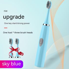 Electric Toothbrush Rechargeable Waterproof Electric Toothbrush (Option: Sky Blue)