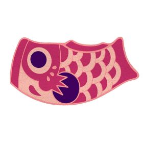 Carp Streamer Floor Mat Stain-resistant Washable Floor Mat Pvc Cutting Pvc Loop Floor Mat (Option: Pink Carp-45 √ó 80cm)