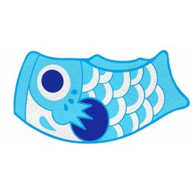 Carp Streamer Floor Mat Stain-resistant Washable Floor Mat Pvc Cutting Pvc Loop Floor Mat (Option: Blue Carp-37 √ó 70cm)